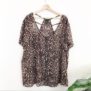 Torrid Sheer Leopard Button Down